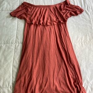 Soprano Peach Off The Shoulder Dress